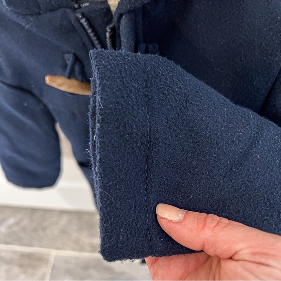 Fleece-lined navy wool peacoat - Picture 4 of 9